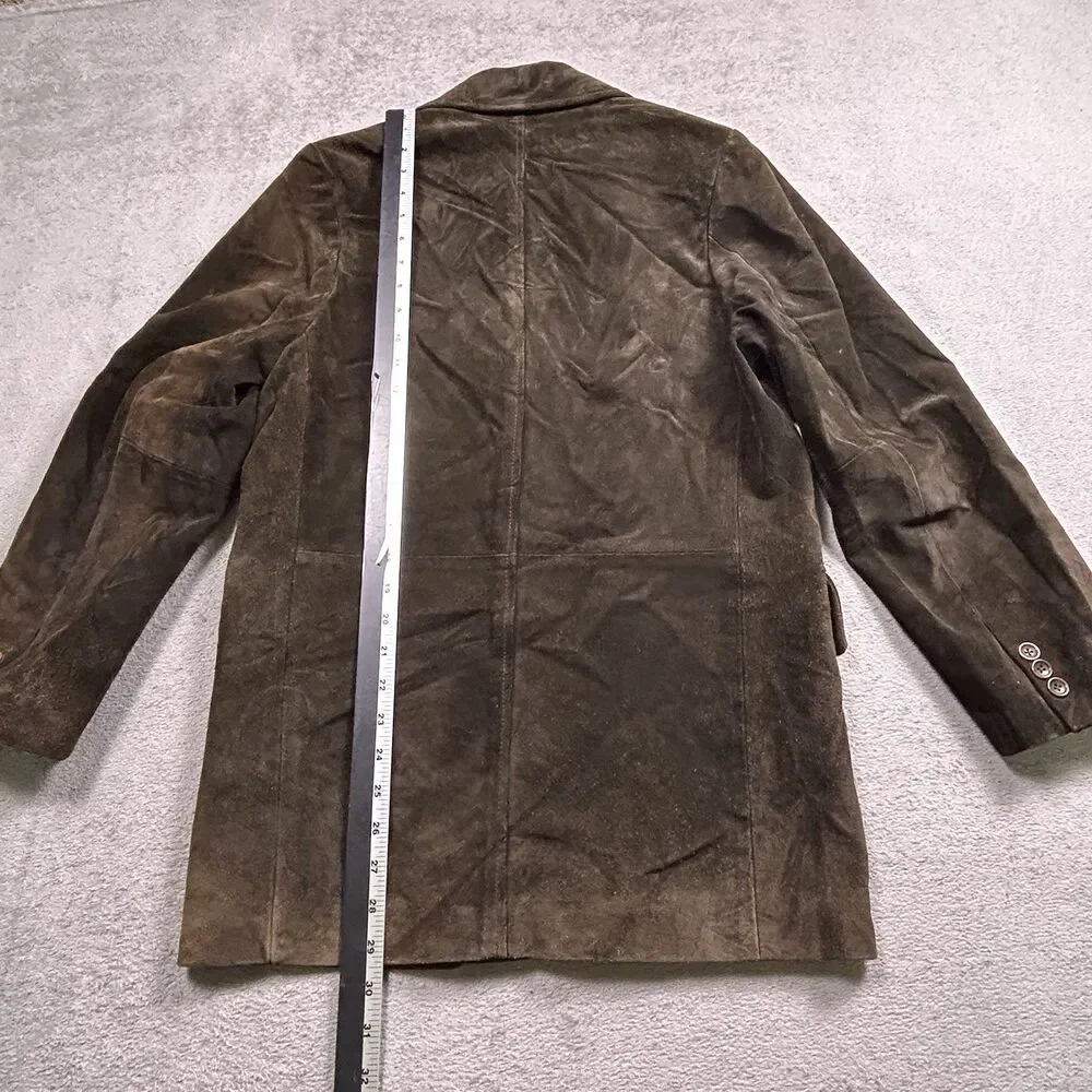Banana Republic Suede Leather Blazer Men's XS Brown Y2K Dark Academia Grunge